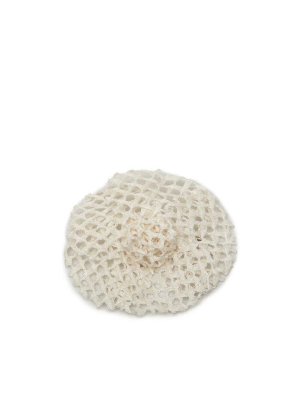 Chanel Camellia Brooch White Metal Mesh
